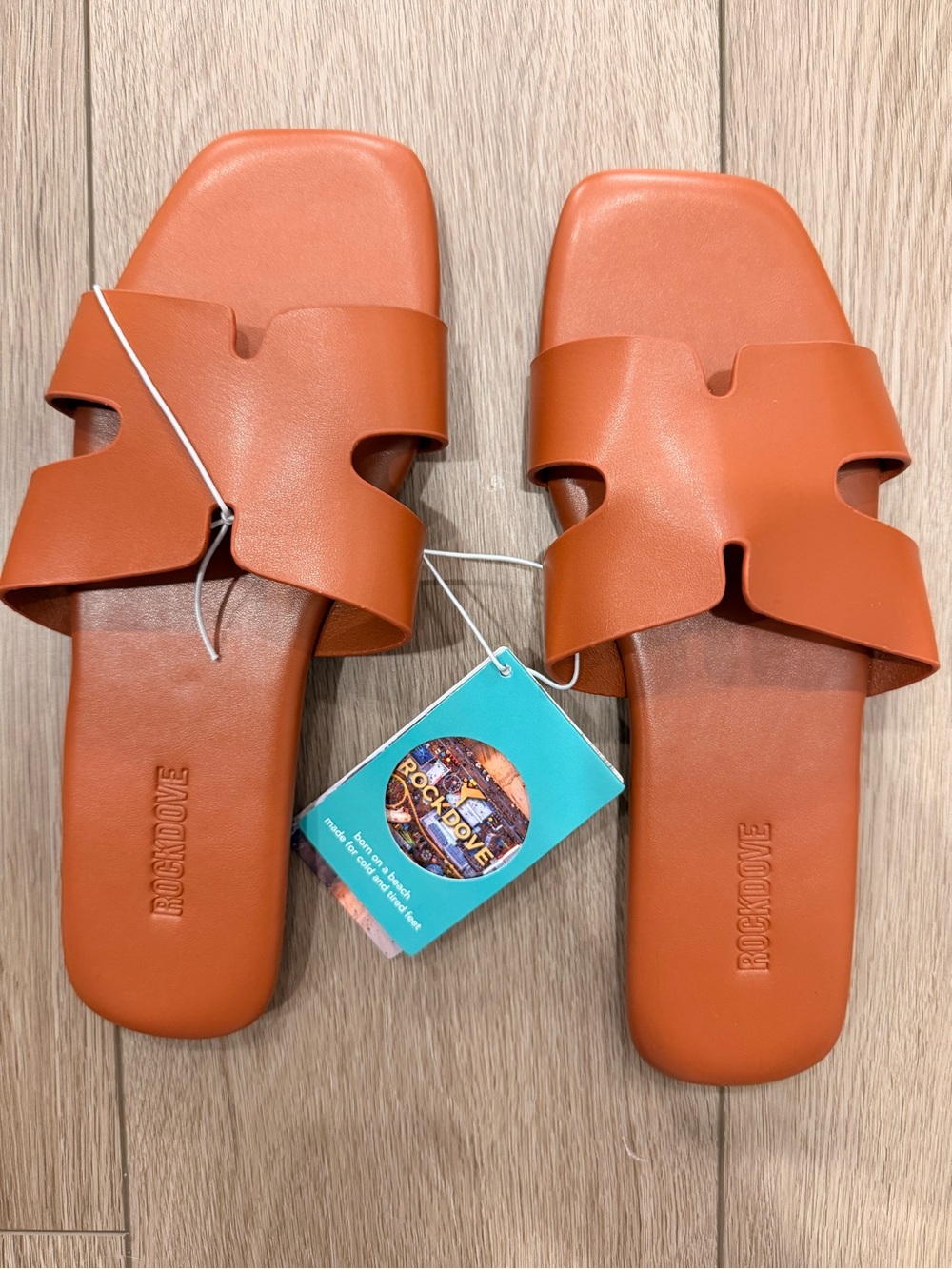 NWT- Rockdove Women's Orange Slide Sandals- size 7